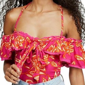 Free People Cha Cha Cold Shoulder Top